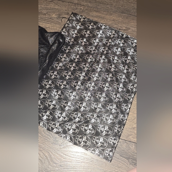 Thomas Wylde Goth Leather Black Skull Clutch With Rhinestones Duster Bag - Picture 2 of 13